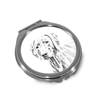 Weimaraner, Grey Ghost - Pocket mirror with a dog, personalized mirror for a purse, compact mirror with Art-Dog brand print.