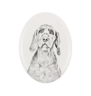 Wirehaired Vizsla, Hungarian Wire-haired Pointer - commemorative plaque with a photo of a dog, tombstone with a print, personalized oval plaque from the Art-Dog brand
