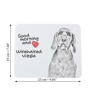 Braque hongrois à poil dur - tapis de souris personnalisé avec impression, tapis de souris personnalisé avec chien, accessoire unique pour employé de bureau de la marque Art-Dog