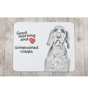 Braque hongrois à poil dur - tapis de souris personnalisé avec impression, tapis de souris personnalisé avec chien, accessoire unique pour employé de bureau de la marque Art-Dog