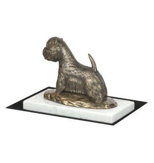 West Highland White Terrier, Westie - une statuette de chien, une figurine en marbre blanc, un trophée pour l'exposition de chiens de la marque Art-Dog
