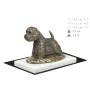 West Highland White Terrier, Westie, Westy - dog figurine, statue on white marble, trophy for Art-Dog dog show exhibition