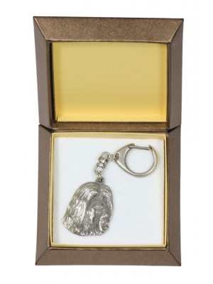 Bearded Collie - keyring (silver plate) - 2732 - 29851