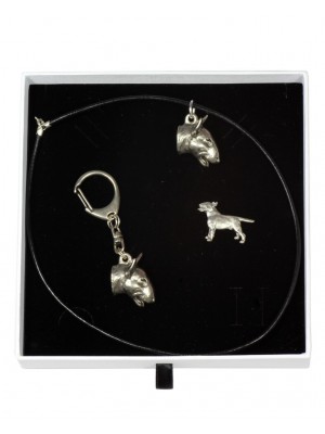 Bull Terrier - keyring (silver plate) - 2098 - 18655