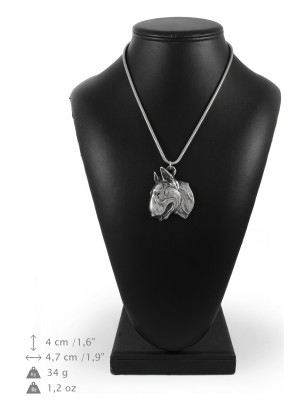 Bull Terrier - necklace (silver chain) - 3308 - 34355