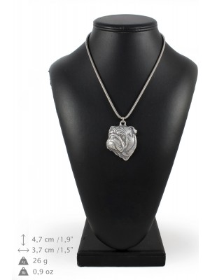 English Bulldog - necklace (silver cord) - 3161 - 33030
