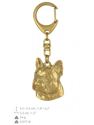 French Bulldog - keyring (gold plating) - 846 - 25207