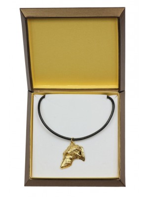 Scottish Deerhound - necklace (gold plating) - 2511 - 27670