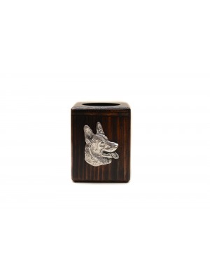 German Shepherd - candlestick (wood) - 3902 