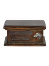 Urn for dog’s ashes with relief and sentence with your dog name and dateUrn for dog’s ashes with relief and sentence with your dog name and date