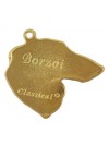 Barzoï Russian Wolfhound - necklace (gold plating) - 2476 - 27396