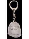 Bearded Collie - keyring (silver plate) - 34 - 224