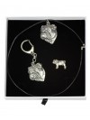 English Bulldog - keyring (silver plate) - 2105 - 18832