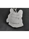 French Bulldog - necklace (silver cord) - 3184 - 32611