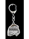 King Charles Spaniel - keyring (silver plate) - 2836 - 29970