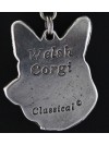 Welsh Corgi Cardigan - necklace (silver cord) - 3214 - 32732