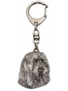 Bearded Collie - keyring (silver plate) - 34