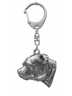 Staffordshire Bull Terrier - keyring (silver plate) - 1107