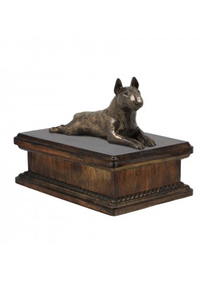 Bull Terrier lying - exlusive urn