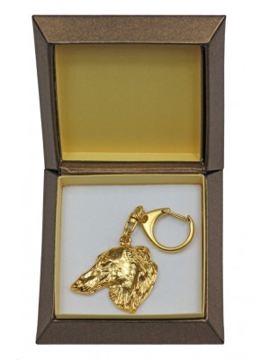 Barzoï Russian Wolfhound - keyring (gold plating) - 2404 - 27275