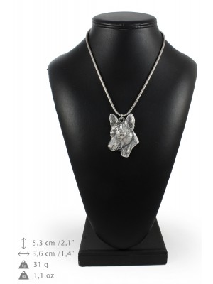 Basenji - necklace (silver chain) - 3352 - 34593