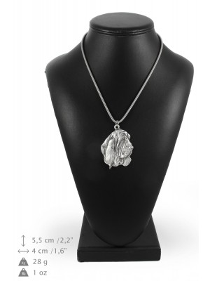 Basset Hound - necklace (silver cord) - 3242 - 33378