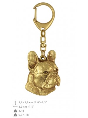 French Bulldog - keyring (gold plating) - 823 - 25127
