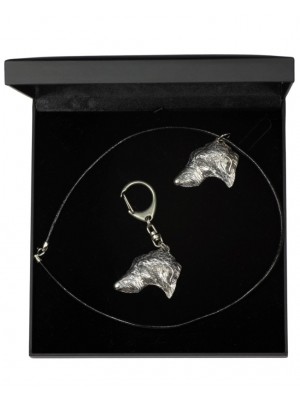Scottish Deerhound - keyring (silver plate) - 1818 - 12209