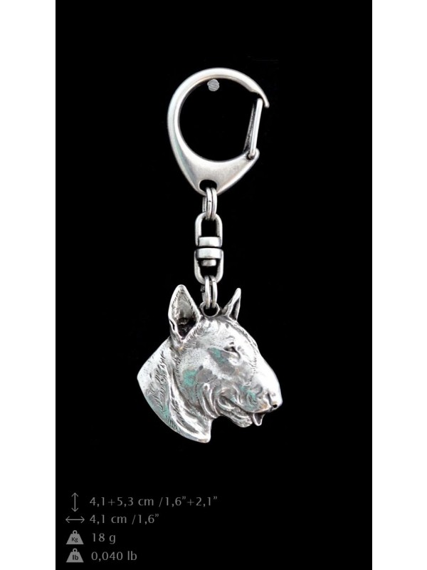 Bull Terrier - keyring (silver plate) - 107 - 9381