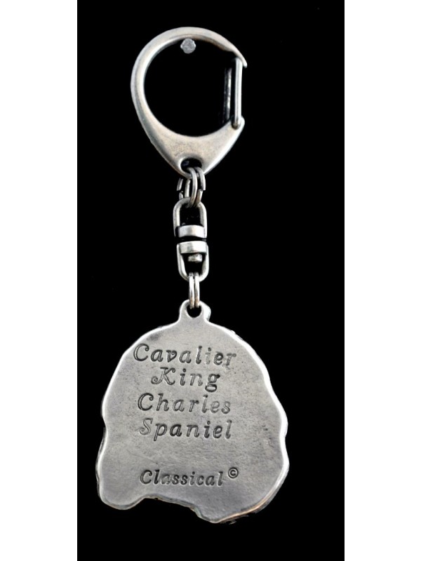 Cavalier King Charles Spaniel - keyring (silver plate) - 71 - 9323
