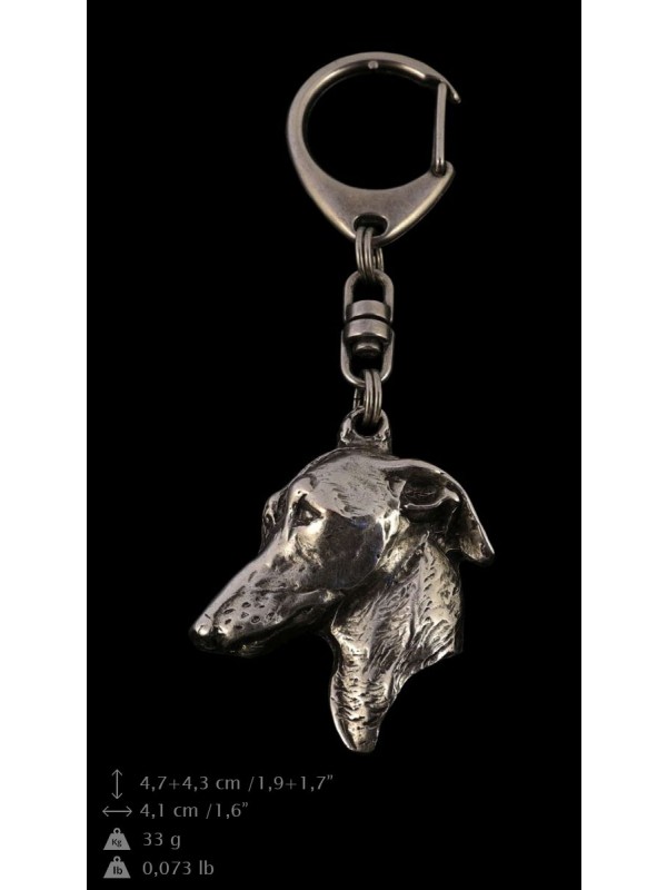 Italian Greyhound - keyring (silver plate) - 106 - 9378