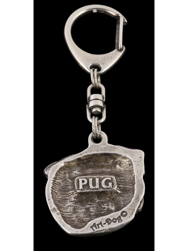 Pug - keyring (silver plate) - 110 - 587