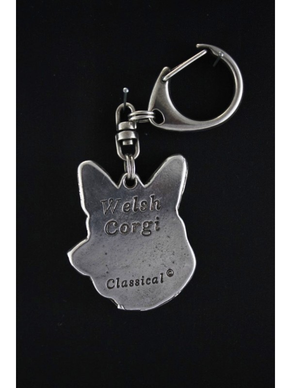 Welsh Corgi Cardigan - keyring (silver plate) - 91 - 506