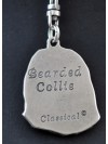 Bearded Collie - keyring (silver plate) - 34 - 222