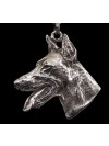 Doberman pincher - necklace (silver cord) - 3258 - 33414
