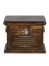 Urn for dog’s ashes with relief and sentence with your dog name and date
