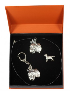 Bull Terrier - keyring (silver plate) - 2309 - 24509