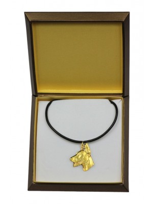 Doberman pincher - necklace (gold plating) - 2480 - 27639