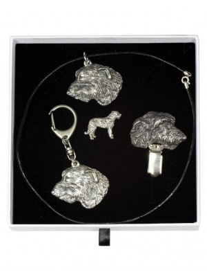 Irish Wolfhound - keyring (silver plate) - 2083 - 18221