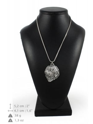Polish Lowland Sheepdog - necklace (silver chain) - 3377 - 34644