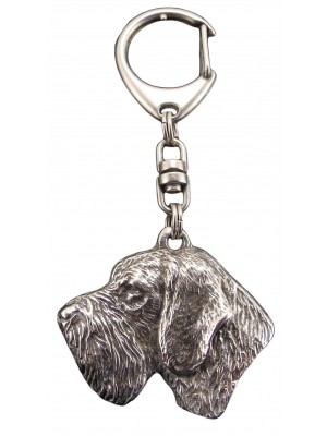German Wirehaired Pointer - keyring (silver plate) - 117