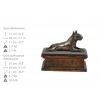 Bull Terrier lying - exlusive urn