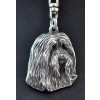 Bearded Collie - keyring (silver plate) - 2131 - 19457