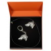 Scottish Deerhound - keyring (silver plate) - 2187 - 20855