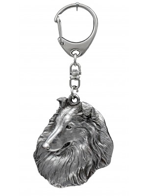 Rough Collie - keyring (silver plate) - 1097