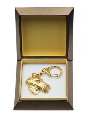 Airedale Terrier - keyring (gold plating) - 2885 - 30551