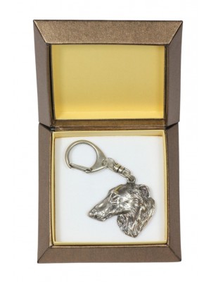 Barzoï Russian Wolfhound - keyring (silver plate) - 2738 - 29857