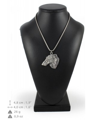Barzoï Russian Wolfhound - necklace (silver chain) - 3288 - 34286