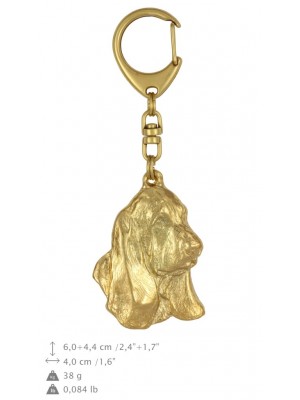 Basset Hound - keyring (gold plating) - 1520 - 25632