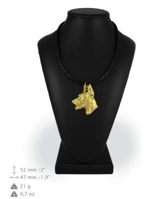 Doberman pincher - necklace (gold plating) - 926 - 25375